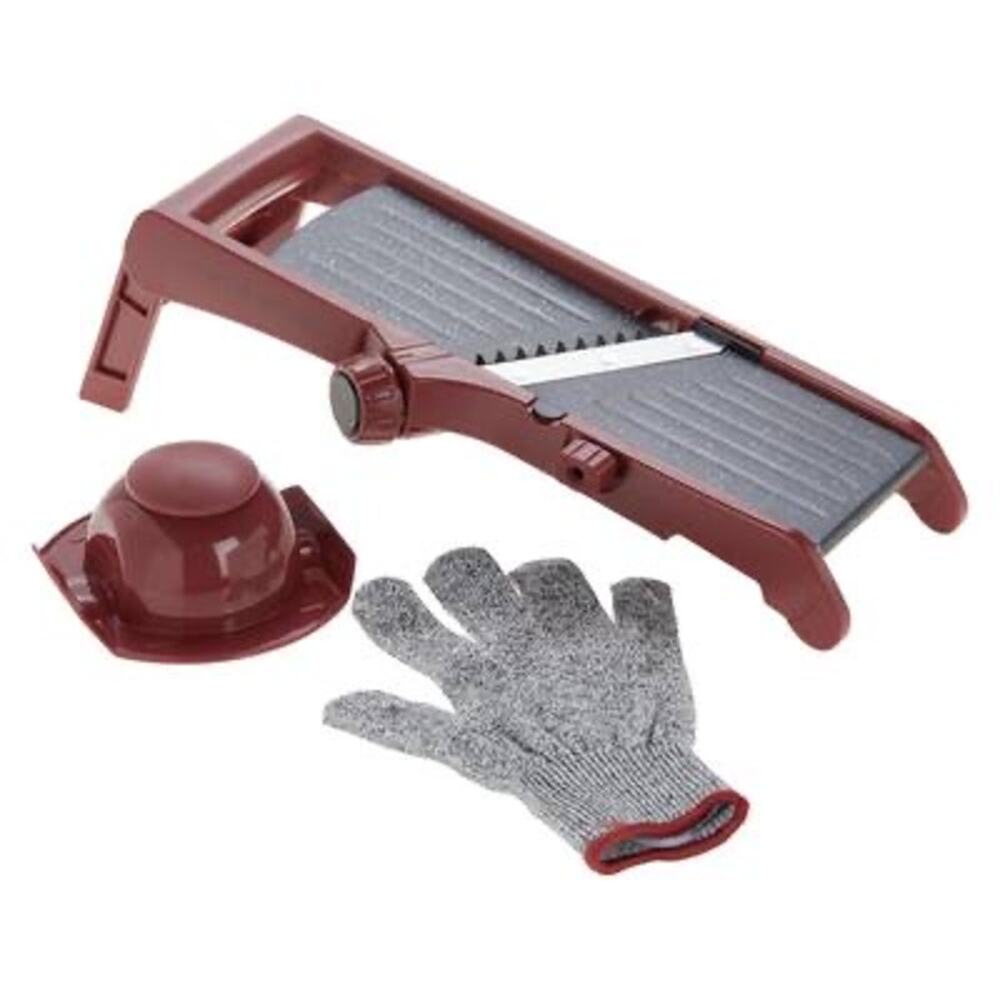 Curtis Stone Dura-Pan Nonstick Mandoline-Red